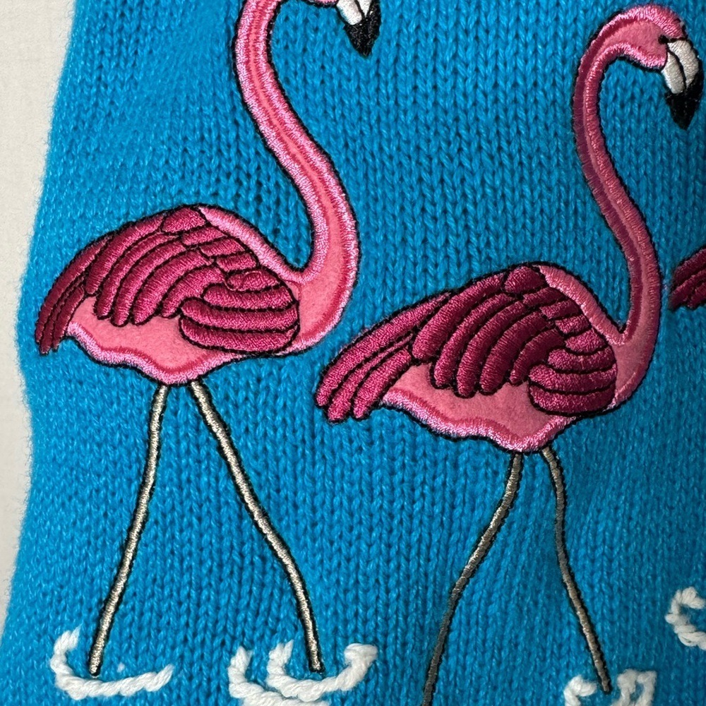Mandal Bay Vintage 90s Womens Flamingo Knit Sweater Cardigan Front Button Sz‎ L - Picture 4 of 9
